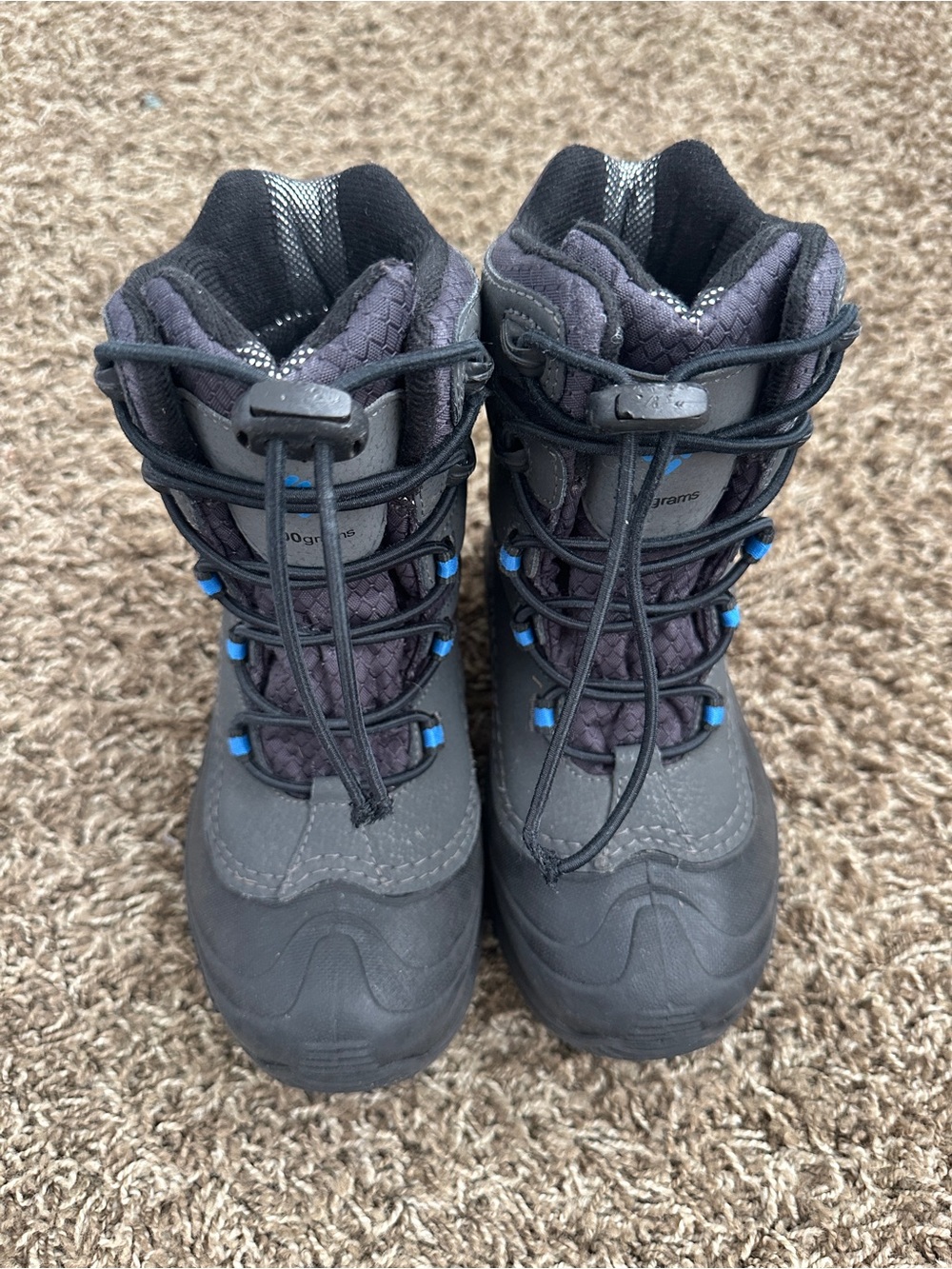Kids Columbia Black and Gray Winter Snow Boots Size 1